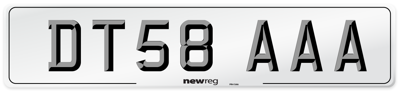 DT58 AAA Number Plate from New Reg